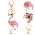 thumbnail image 4 of EeaseMX Llaveros de diseño de flamenco lavanda, llaveros de diamantes de imitación, colgante de moda, llavero artesanal, adornos colgantes, regalo, 4 of 7