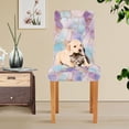 thumbnail image 4 of Yayeee 2 Pack Dining Chair Covers Stretch Parson Chairs Slipcovers Seat Protector, Watercolor Marble Pattern, 4 of 6