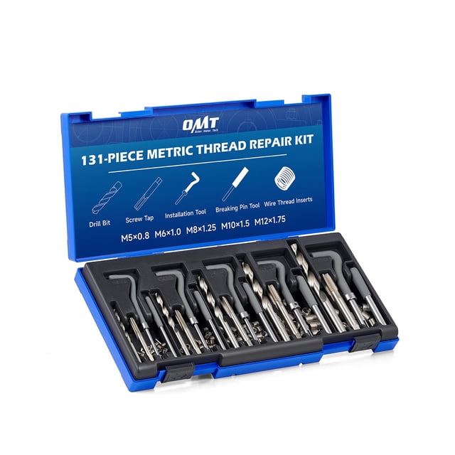 Kit de reparación de roscas Orion Motor Tech con brocas HSS M5-M12