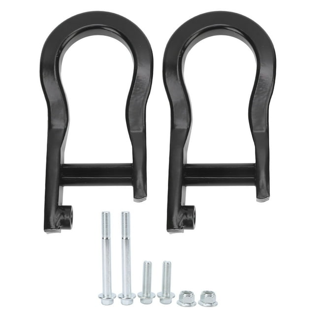 Par de ganchos de remolque delanteros, grilletes de arco resistentes negros, 84072463, compatibles con Chevrolet Silverado