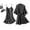 *Black, variant on Women’s 2-Piece Satin Set, V Neck Spaghetti Strap Nightgown and Kimono Robe, Silky Sleepwear Black,Women's Plus XXXXL
