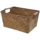 thumbnail image 5 of Cesta de algas marinas con asa de madera, cesta de escritorio rectangular, organizador de almacenamiento para baño, 5 of 7
