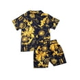 thumbnail image 3 of Toddler Baby Boys Summer Hawaiian Clothes Short Sleeve T Shirts Elastic Shorts Gentleman Holiday Outfit, 3 of 6