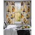 thumbnail image 3 of Construction Truck Sheer Curtains 54 Inch Length 2 Panels Set for Living Room/Bedroom, Cartoon Grips and Bulldozers Beige Kitchen Curtains Grommet Semi-Sheer Curtains Window Treatments 42"x54"x2, 3 of 7