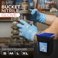 thumbnail image 2 of FIRST GLOVE Nitrile 8 Mil Bucket Fully Textured Blue Gloves - Heavy Duty Gloves for Industrial, Medical, Automotive, Food, Janitorial & Work - Gloves with Diamond Grip & Powder-Free 500 Count Medium, 2 of 7
