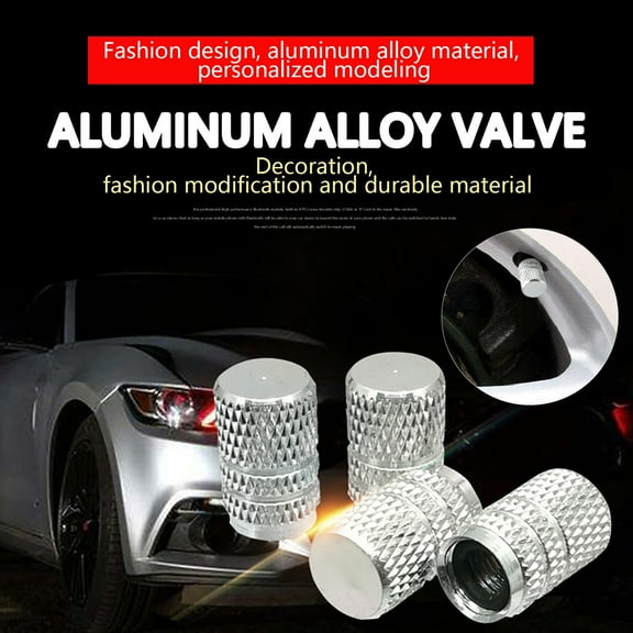 Fnochy Universal Stem Covers 4 Pack, Durable Aluminum Alloy Tire Stem Caps, Anti-Rust Anti-Aging Hub Caps, Sleek Design Universal Fit Stem Covers