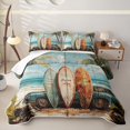 thumbnail image 2 of Erosebridal Vintage Surfboard Beach Bed Spread Queen,Tropical Palm Tree Queen Coverlet Set For Boys,3pcs, 2 of 7