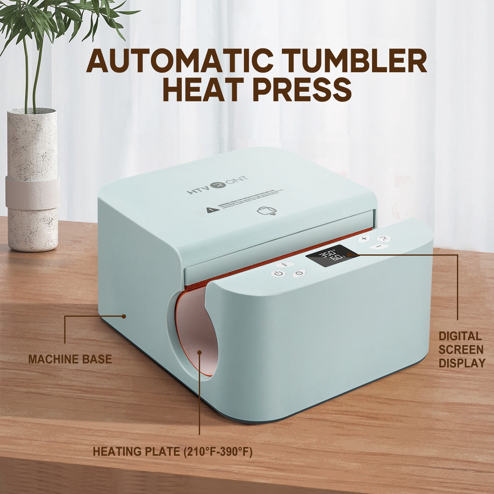 HTVRONT Automatic Mug Heat Press Machine Bundle, Tumbler Transfer Sublimation DIY Print Cup Mug, w/8Pack Sublimation Glass Blanks