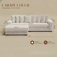 thumbnail image 2 of Modern 110" Modular Sectional Sofa with Chaise, Fluffy Corduroy Cloud L Shaped Couch with Deep Seats for Living Room (Beige), 2 of 9