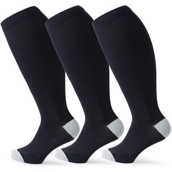Calcetines de compresión LEVSOX, anchos para pantorrillas, extra grandes, 15-20 mmHg