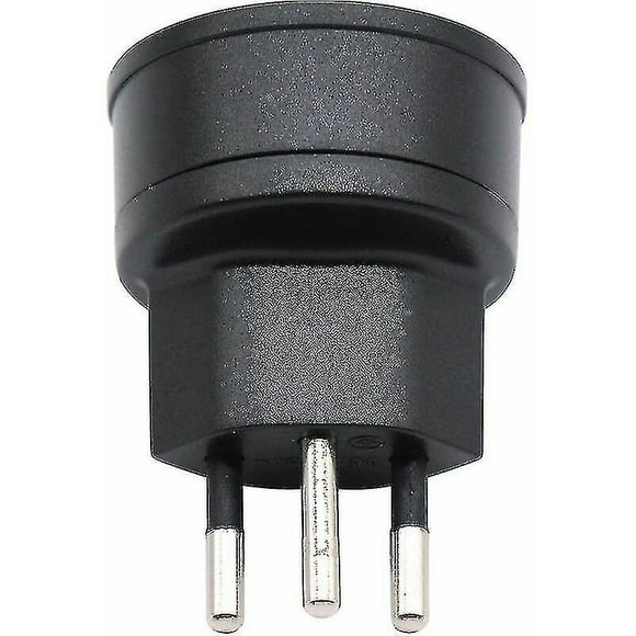 Eu To Switzerland / Liechtenstein 2 Pin Adapter De/fr/it/es 3 Pin Connector For France / Germany Visitor (1 Piece, Black)