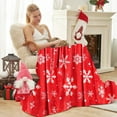 thumbnail image 6 of Linnome Snowflake Print Christmas Throw Blanket, Soft & Warm Fleece for Sofa, Bed, and Camping During Holiday Season (100x130cm), 6 of 6