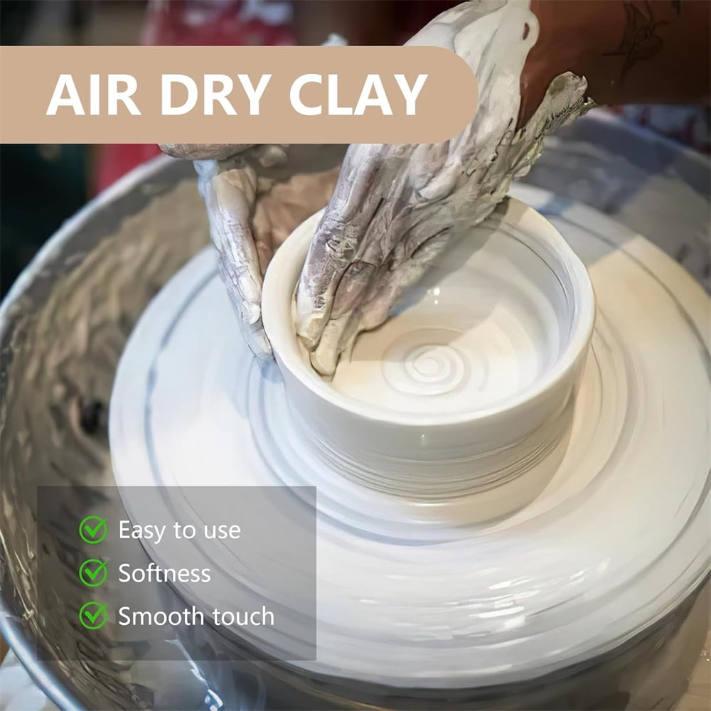 NOGIS Natural Air Dry Clay Bulk, 5 LBs All-Purpose Modeling Sculpting Pottery Clay for Beginners and Professional (White)