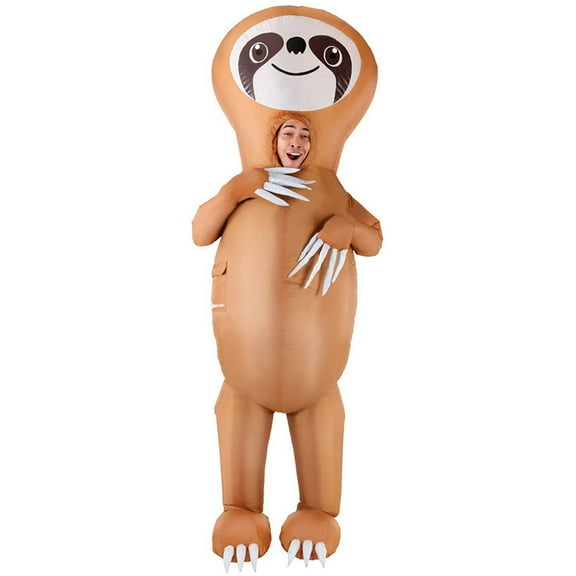 Morph Giant Sloth Inflatable Halloween Costume For Unisex Brown One Size