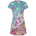 thumbnail image 2 of Summer Tropical Beach Flamingos All Over Juniors Beach Cover-Up Dress Multi SM, 2 of 2