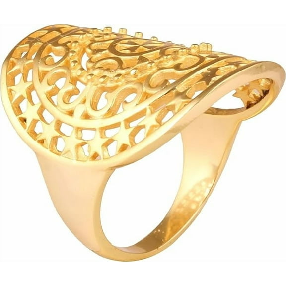 VISHUDDHA Women's Brass Anti Tarnish Statement Fashion Ring Jewelry for Gift on Special Occasion,6