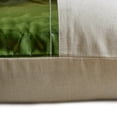 thumbnail image 3 of The HomeCentric Decorative Green Pack of 2, 14x14 inch (35x35 cm) Throw Pillow Covers, Faux Leather & Linen Patchwork Throw Pillows For Sofa, Solid Pattern Modern Style Easter - Better Half Green, 3 of 5