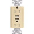 thumbnail image 1 of Cooper Wiring TR7765V-KB-L Réceptacle Duplex de Mise à la Terre USB 3.1A, Ivoire, 1 of 1