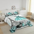 thumbnail image 3 of Fashion Woman Dress Bedding Sets Modern Comforter Set Twin Eiffel Tower Bedding Comforter Sets Teal Dress Perfume Print Down Comforter Romantic Makeup Themed Duvet Sets, 3 of 7