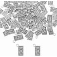 thumbnail image 1 of 1 caja de 100 amuletos de dinero a granel con forma de billete de 100 dólares, moneda, dije de aleación de plata., 1 of 5