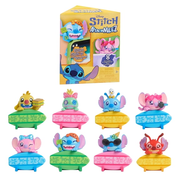 Disney Stitch Attachmeez Collectible Mini Figure Blind Box Series 2, Hangs off Books, Phones & More