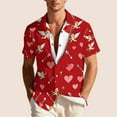 thumbnail image 5 of Men's Valentine's Day T-Shirt,Funny Printed Short Sleeve Button Down Summer Beach Casual Hawaiian Shirt Valentine's Day Gift for Him, 5 of 6