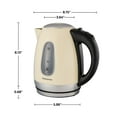 thumbnail image 4 of OVENTE Portable Electric Hot Water Kettle 1.7 Liter Stainless Steel 1100 Watt Power Fast Heating Element Countertop Tea Maker Boiler Heater with Automatic Shut-Off & Boil Dry Protection Beige KS96BG, 4 of 8