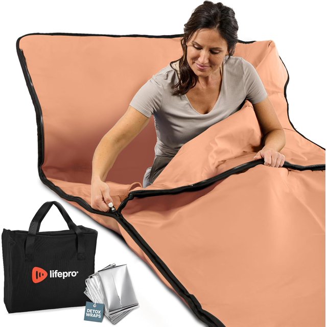 LifePro Couverture de Sauna Infrarouge – Couverture Chauffante Portable à Infrarouge Lointain - Rose