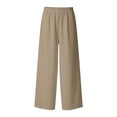 thumbnail image 4 of Linen Wide Leg Trousers Women 2026 Spring Summer Soft Palazoo Dressy Cotton Work Travel Fitness Womens Pants Khaki, 4 of 9