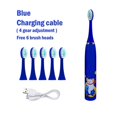 thumbnail image 3 of Cepillo de dientes eléctrico sónico para niños con cabezales de repuesto, cepillo de limpieza ultrasónico recargable de pelo suave con dibujos animados coloridos, 3 of 5