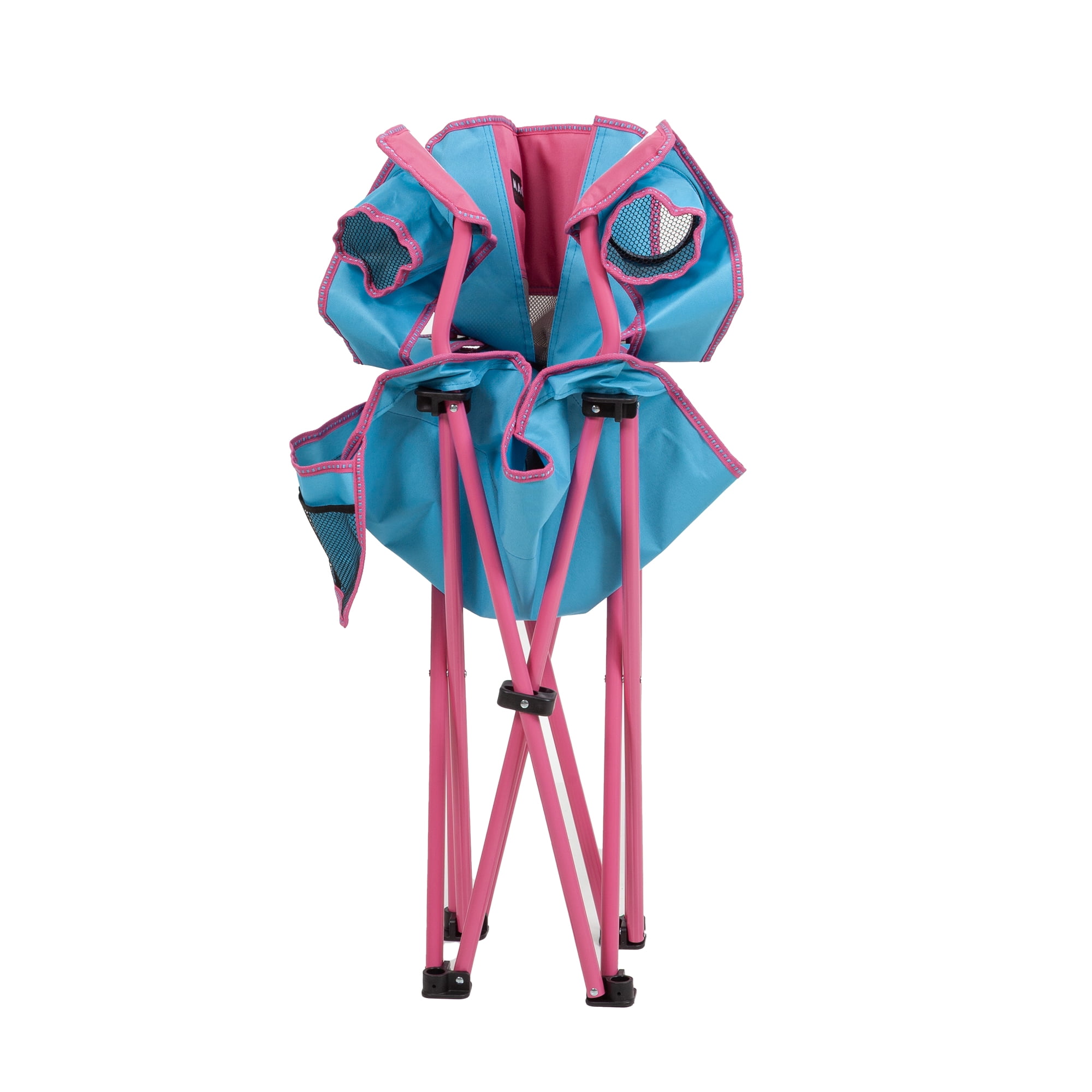 Macsports Oversized Armchair with Cupholders, Blue with Pink Accents and Frame