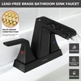 thumbnail image 2 of EZANDA Centerset 2-handle Waterfall Bathroom Faucet with Drain Assembly, Matte Black, 2 of 7