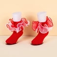 thumbnail image 2 of Ruffle Socks for Girls,Big Ruffle Ankle Socks Baby Kids Cotton Double Lace Turn Sock for Girls Cute Socks for Dance Daily, 2 of 5