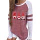 thumbnail image 1 of Camiseta casual de mujer de San Valentín Blusa con estampado de gnomo de manga larga con cuello redondo, 1 of 2