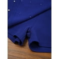 thumbnail image 6 of Doomiva Toddler Girls Ruffle Sleeve Ribbed T-Shirt with Culotte Playwear 2PCS Summer Outfits Shorts Sets Daily Wear Blue 130-8Y, 6 of 7