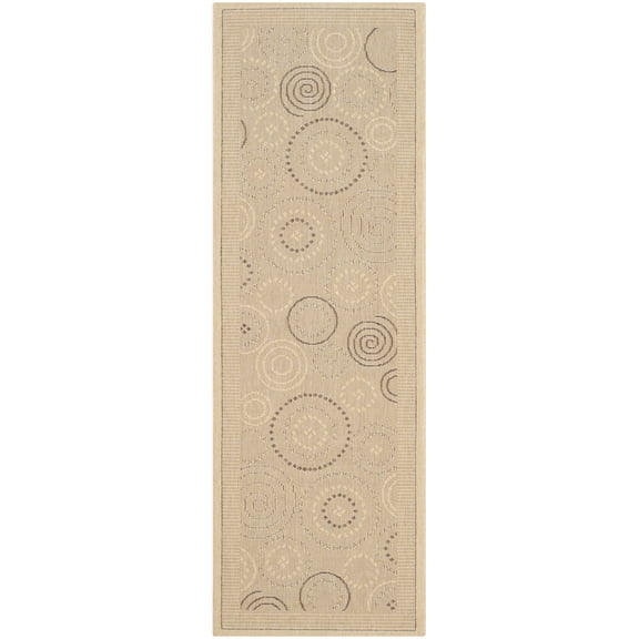 Safavieh Courtyard Hugo Oriental Indoor/Outdoor Runner Rug, Natural/Brown, 2'3" x 6'7"