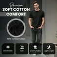 thumbnail image 2 of Men's Premium Fitted T-Shirt, Soft Stretch Cotton Crewneck Tee, Blank Shirts for Printing, Athletic Fit Plain Tee, (Black, Large, Pack of 1), 2 of 6
