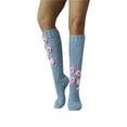 thumbnail image 3 of Genuiskids Women Juniors Cable Knitted Long Stockings Knee High Socks Winter Warm Over The Calf Socks Crochet Flower Knit Socks Leg Warmers for Teen Girls, 3 of 4
