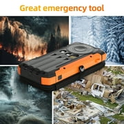 SOLPOWBEN 20000mAh Solar Power Bank With 4 Solar Panels,Portable Charger with Built-in 3 Cables and 22.5W Fast Charging,Phone Charger Compatible with iPhone/Android-Camping/Travel Essentials(Orange)