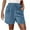 Blue, variant on BLVB Womens Summer Cotton Linen Shorts Fashion Drawstring Waist Loose Wide Leg Beach Lounge Shorts with Pockets