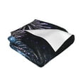 thumbnail image 3 of XMXT Throw Blanket, Blue Fireworks Pattern Machine Washable Blankets for Sofa, 80 x 60 inches Black, 3 of 9