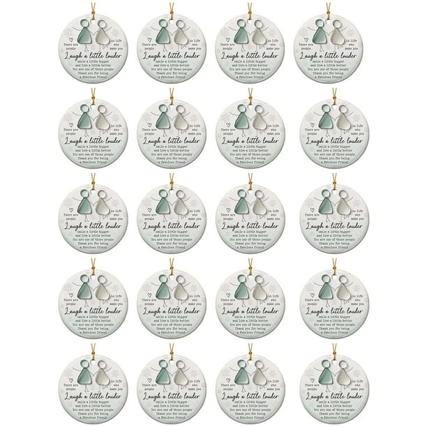 Adorno colgante de la amistad con vidrio marino | Decoración para árbol de Navidad con cita inspiradora | Un recuerdo emotivo para mujeres, amigas, cumpleaños, fiestas y agradecimiento.
