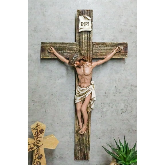 Passion of Jesus Christ Death at Calvary Crucifix Catholic INRI Wall Cross Decor
