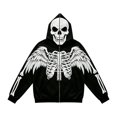 thumbnail image 4 of Y-Sunset Halloween Skeleton Hoodies for Men Big and Tall, Long Sleeve Mens Hoodies Graphic Design, Loose Fit Mens Hoodies Zip Up With Front Pockets for Outdoor Fall Winter, 4 of 4