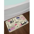 thumbnail image 2 of United States Bath Mat, Newspaper New York with Sketchy Statue of Liberty and Texts Lipstick Vintage, Non-Slip Plush Mat Bathroom Kitchen Laundry Room Decor, 29.5 X 17.5 Inches, Multicolor, Ambesonne, 2 of 2