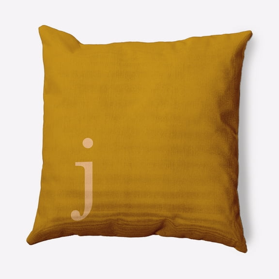 Simply Daisy 16" x 16" Modern Monogram Decorative Throw Pillow, Autumn Gold