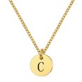 thumbnail image 1 of Flmtop Femmes Lettre Ronde Pendentif Titane Acier Chaîne Clavicule Collier Bijoux Cadeau, 1 of 10