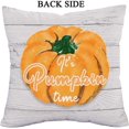 thumbnail image 2 of Decorative Wood Fall Pumpkin Throw Pillow Covers Super Soft It''s Pumpkin Time Quote Pillow Cases Cushion Cover Autumn Harvest Thanksgiving Pillowcase Decor for Couch 18x18 Inch (Two Side 03), 2 of 4