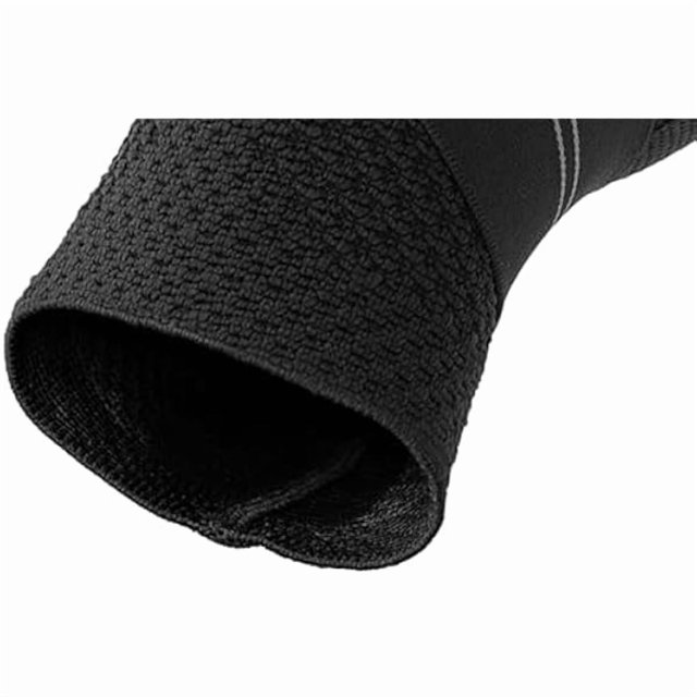wonima44 Ankle Support Compression Sleeve, 7 Compression Zones Ankle Brace with Adjustable Strap for Plantar Fasciitis Achilles Tendonitis,Dark,L(Pack of 1)