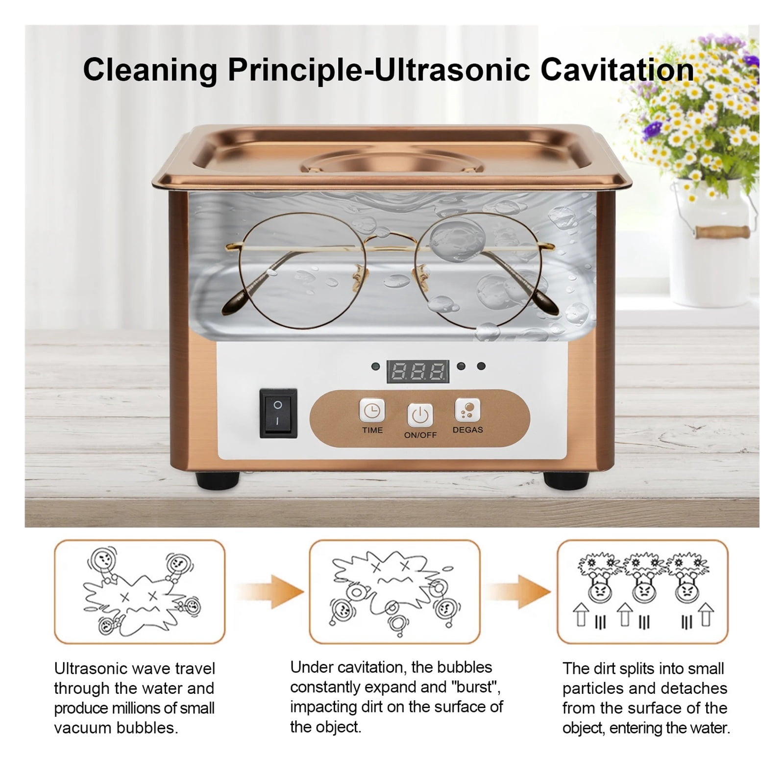 800mL Ultra Cleaner, 60W Power, 40kHz Ultra Cleaning Machine for Jewelry ,Convenient to Use